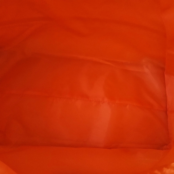 VINCE CAMUTO BELLA White & Orange Floral Laser Cut Faux Leather Tote Bag, EUC - Picture 10 of 13